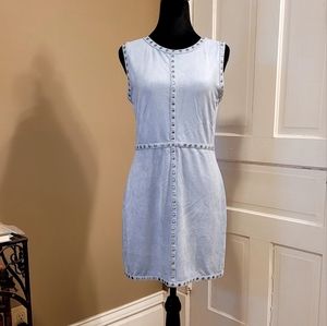 Faux suede blue dress